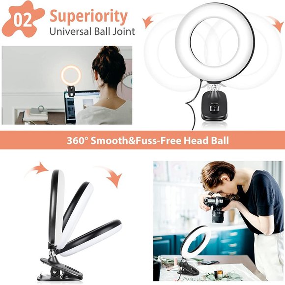New Selfie Ring light with Clip for Computer - Picture 5 of 9
